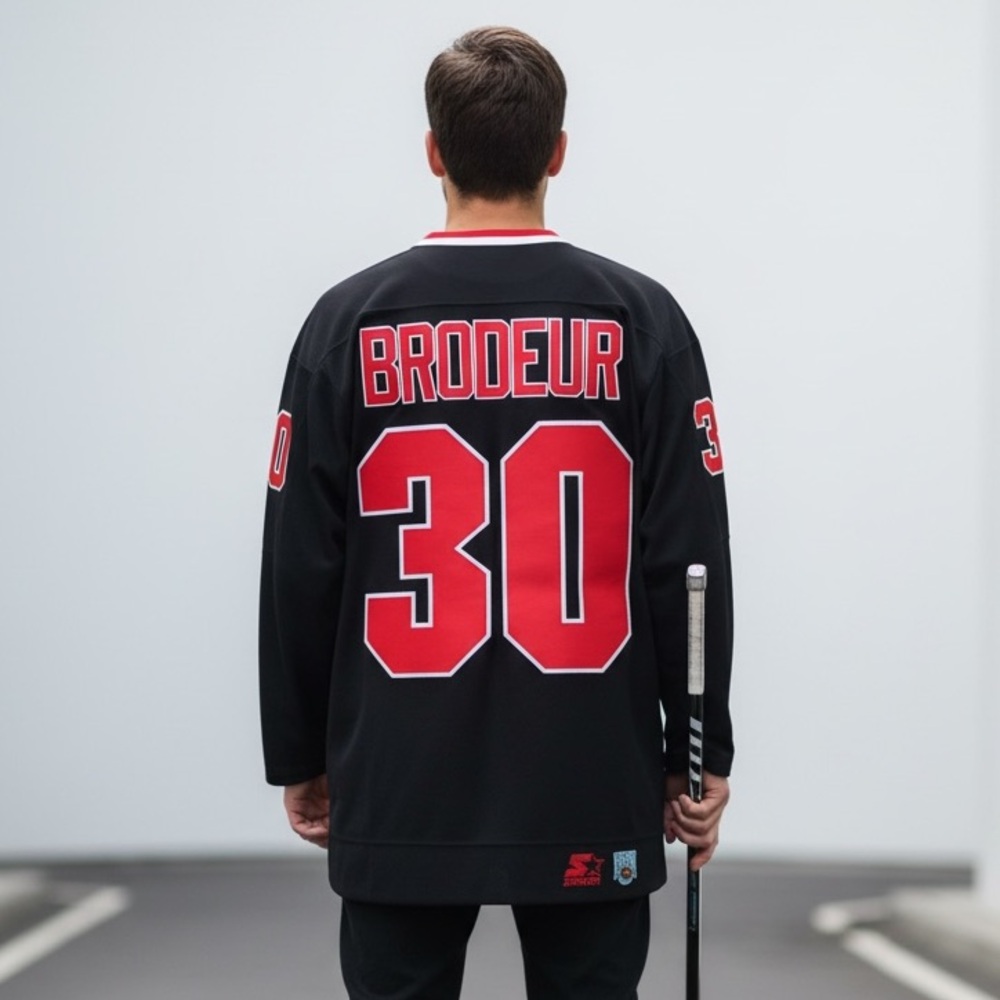 RARE Starter 90s Vintage Martin Broduer New Jersey Devils NHL Hockey Jersey M